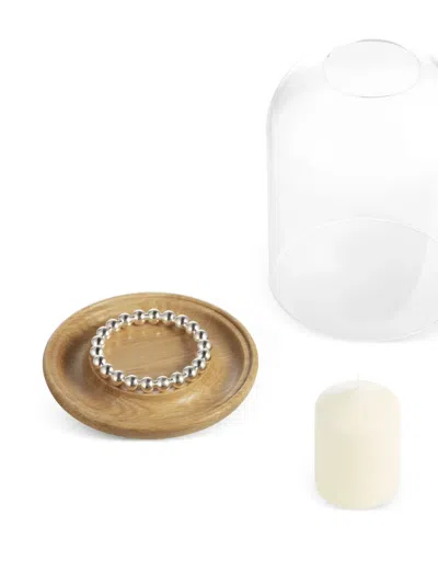Christofle Glass-dome Pearl Candle Holder In Brown