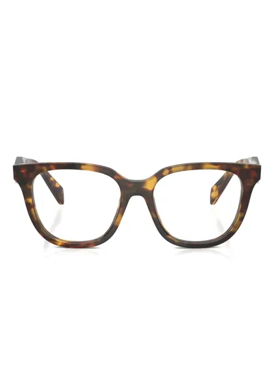 Prada Round-frame Glasses In Brown