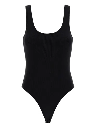L'agence Nica Scoop-neck Tank Bodysuit In Black