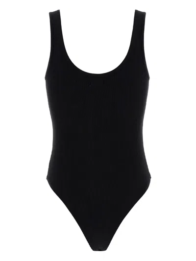 L'agence Nica Scoop-neck Tank Bodysuit In Black
