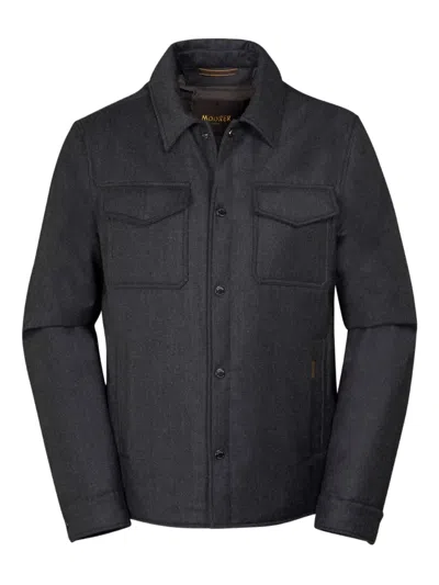 Moorer Flap-pocket Shirt Jacket In Black