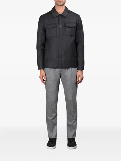 Moorer Flap-pocket Shirt Jacket In Black