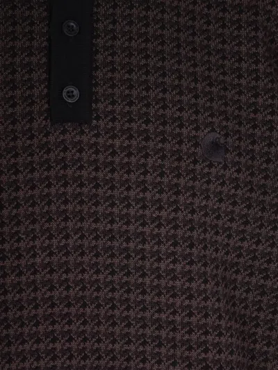 Carhartt Houndstooth Polo Shirt In Brown