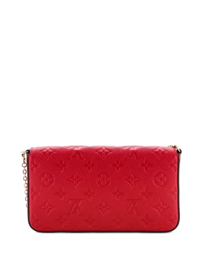 Pre-owned Louis Vuitton Felicie Pochette Monogram Empreinte Leather Crossbody Bag In Red