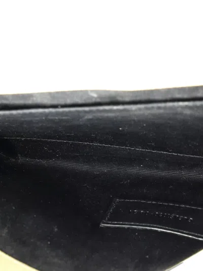 Pre-owned Saint Laurent Classic Monogram Envelope Wristlet Mixed Matelasse Leather Clutch Bag In Neutral