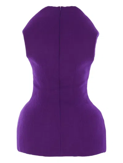 Duran Lantink Harris Tweed Padded Dress In Purple