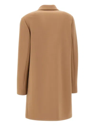 Elena Miro' Jewel-button Lapels Coat In Neutral
