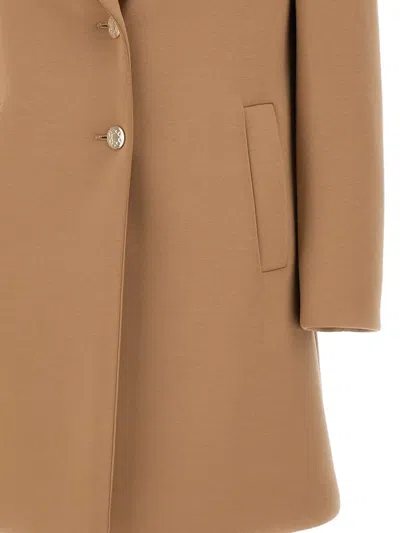 Elena Miro' Jewel-button Lapels Coat In Neutral