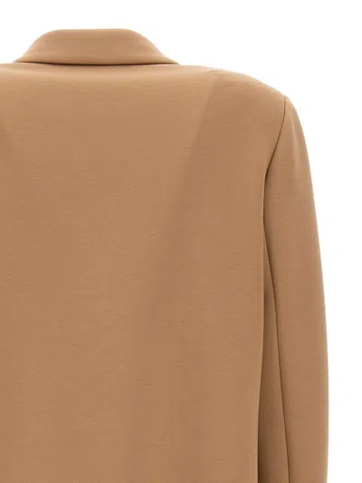 Elena Miro' Jewel-button Lapels Coat In Neutral