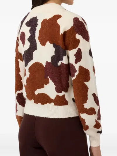 Mc2 Saint Barth Cow Print Sweater In Neutral