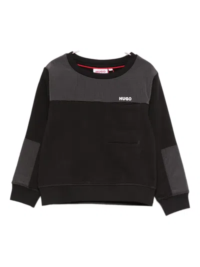 Hugo Boss Panelled Long-sleeved Sweatshirt In Black