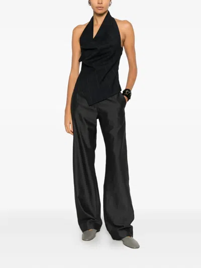 Paloma Wool Pleated Zipper Casual Pants In Black