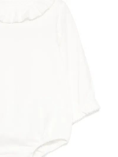 Paz Rodriguez Ruffled Babygrow In White