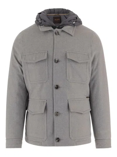 Moorer Wool And Cashmere Blend Jacket In Gray