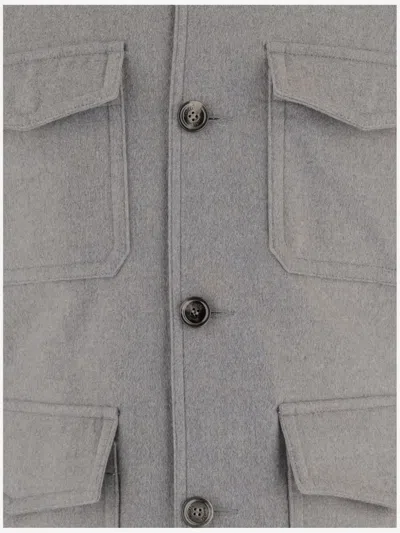 Moorer Wool And Cashmere Blend Jacket In Gray
