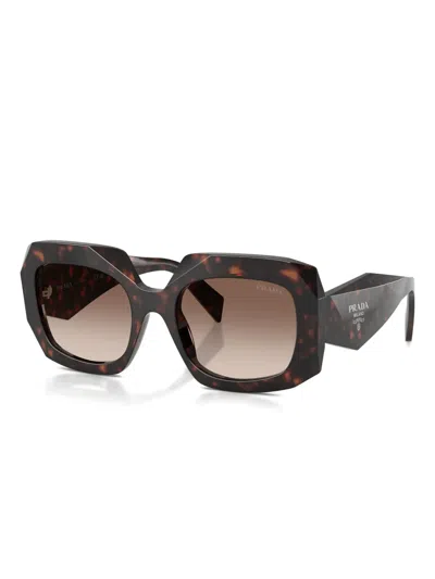 Prada Symbole Oversized-frame Sunglasses In Brown