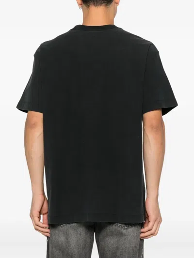 Purple Brand Textured Cotton Jersey Graphic T-shirt In Black