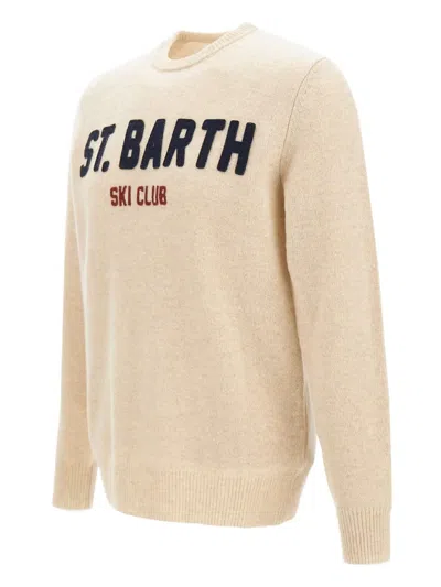 Mc2 Saint Barth Embroidered Crew-neck Sweater In Neutral