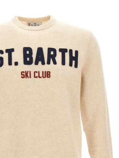Mc2 Saint Barth Embroidered Crew-neck Sweater In Neutral