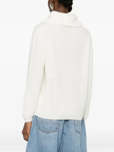 Gran Sasso Button Collared Sweater In White