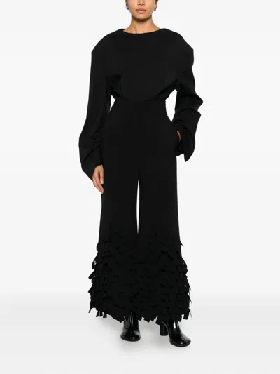 A.w.a.k.e. Rectangle-detail Trousers In Black