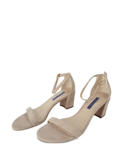 Pre-owned Stuart Weitzman 65mm Suede Heels In Neutral