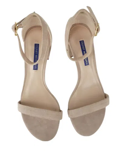 Pre-owned Stuart Weitzman 65mm Suede Heels In Neutral