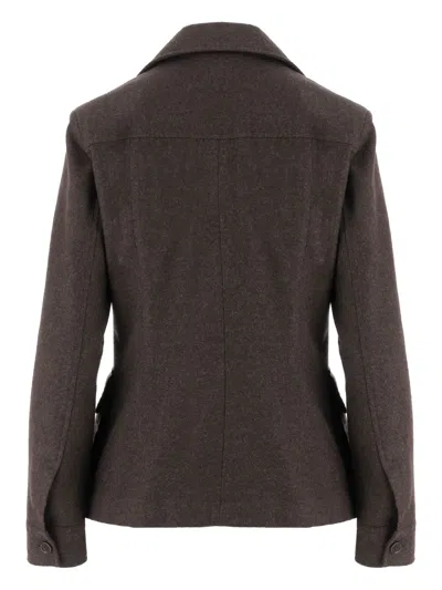 Aspesi Buttoned Flap-pocket Jacket In Brown
