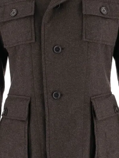 Aspesi Buttoned Flap-pocket Jacket In Brown