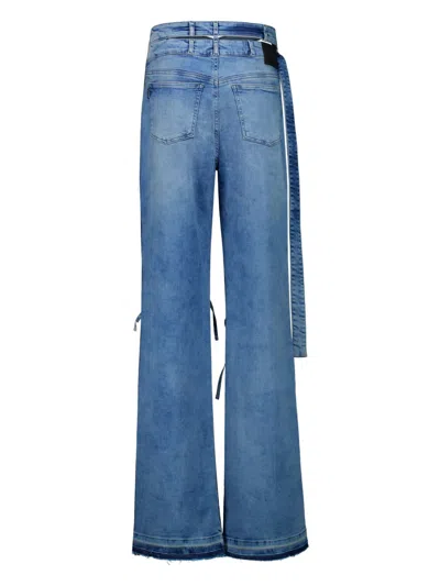 Ottolinger Strappy Signature Wrap Jeans In Blue