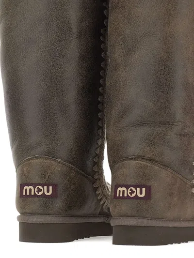 Mou Eskimo 40 Crocheted-details Boots In Brown