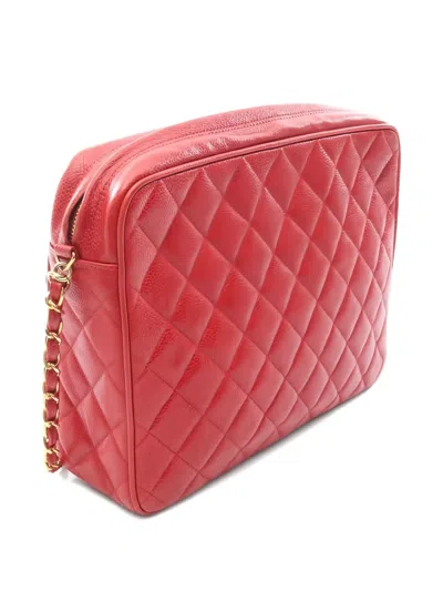 Pre-owned Chanel 1991-1994 Diamond-quilting Shoulder Bag In Red