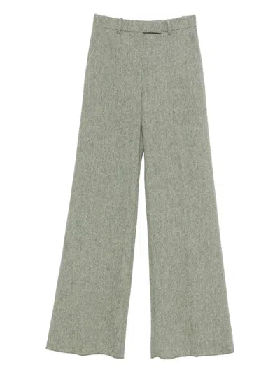 Valentino Pressed Crease Trousers In Green