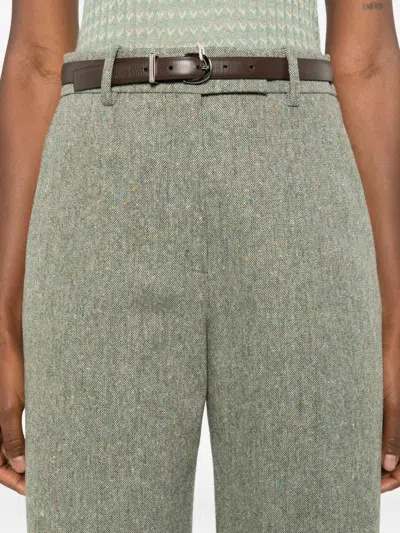 Valentino Pressed Crease Trousers In Green