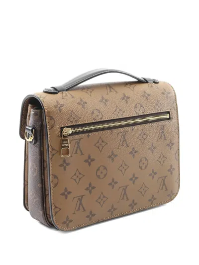 Pre-owned Louis Vuitton 2021s Pochette Metis Mm Monogram Canvas Handbag In Brown