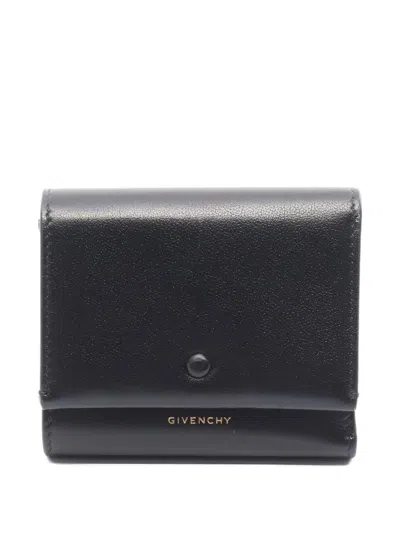 Pre-owned Givenchy 2020s Day Trifold Leather Wallet In Black