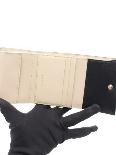 Pre-owned Givenchy 2020s Day Trifold Leather Wallet In Black