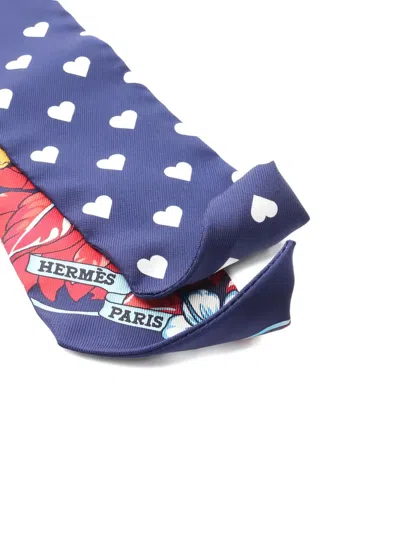 Pre-owned Hermes 2010s Jungle Love Twilly Scarf In Blue