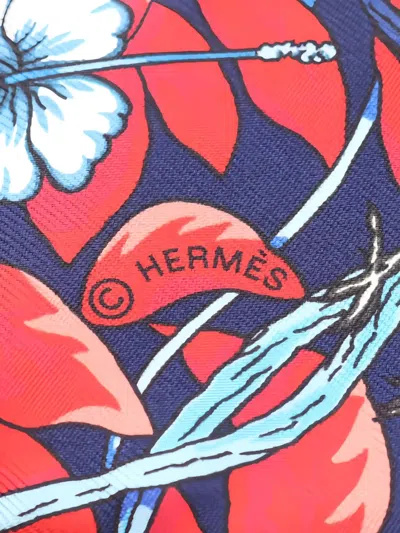Pre-owned Hermes 2010s Jungle Love Twilly Scarf In Blue