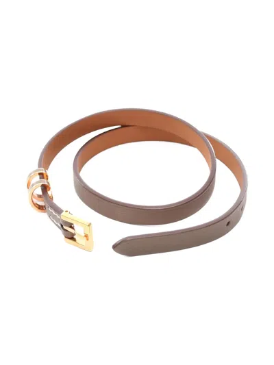 Pre-owned Hermes Pop H Double Tour Bracelet In Brown
