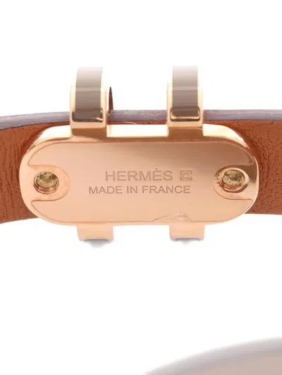 Pre-owned Hermes Pop H Double Tour Bracelet In Brown