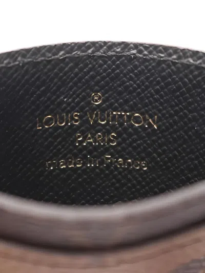 Pre-owned Louis Vuitton 2021s Monogram Reverse Canvas Card Holder In Brown