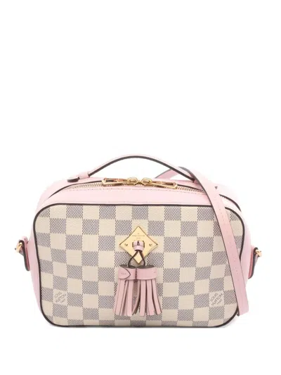 Pre-owned Louis Vuitton 2019 Saintonge Damier Azur Shoulder Bag In Pink