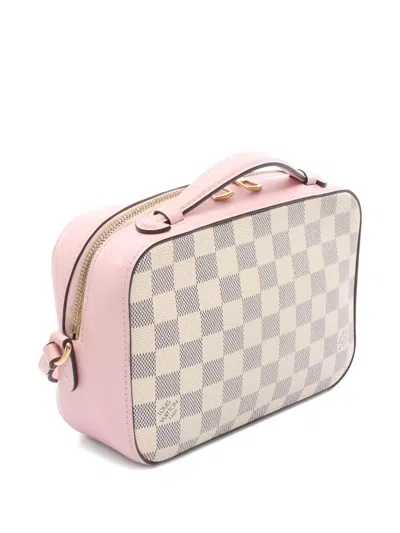 Pre-owned Louis Vuitton 2019 Saintonge Damier Azur Shoulder Bag In Pink