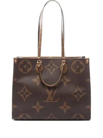 Pre-owned Louis Vuitton 2019 Onthego Gm Tote Bag In Brown
