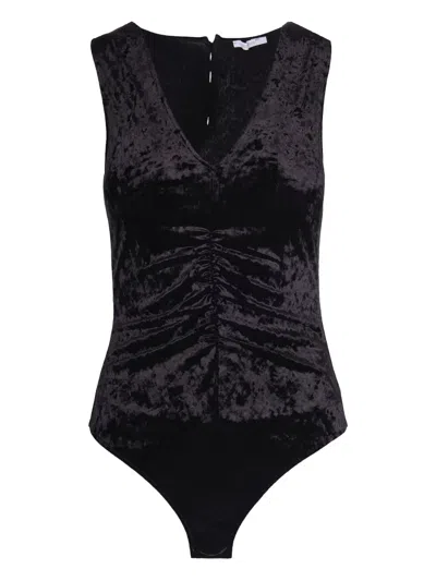 Patrizia Pepe Body Essential In Velluto Nero In Black