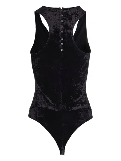 Patrizia Pepe Body Essential In Velluto Nero In Black