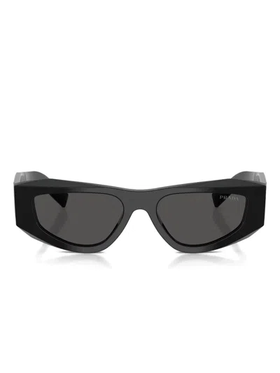 Prada Symbole Rectangular-frame Sunglasses In Black
