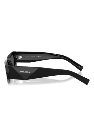 Prada Symbole Rectangular-frame Sunglasses In Black