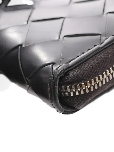 Pre-owned Bottega Veneta 2000s Intrecciato Zip Wallet In Black